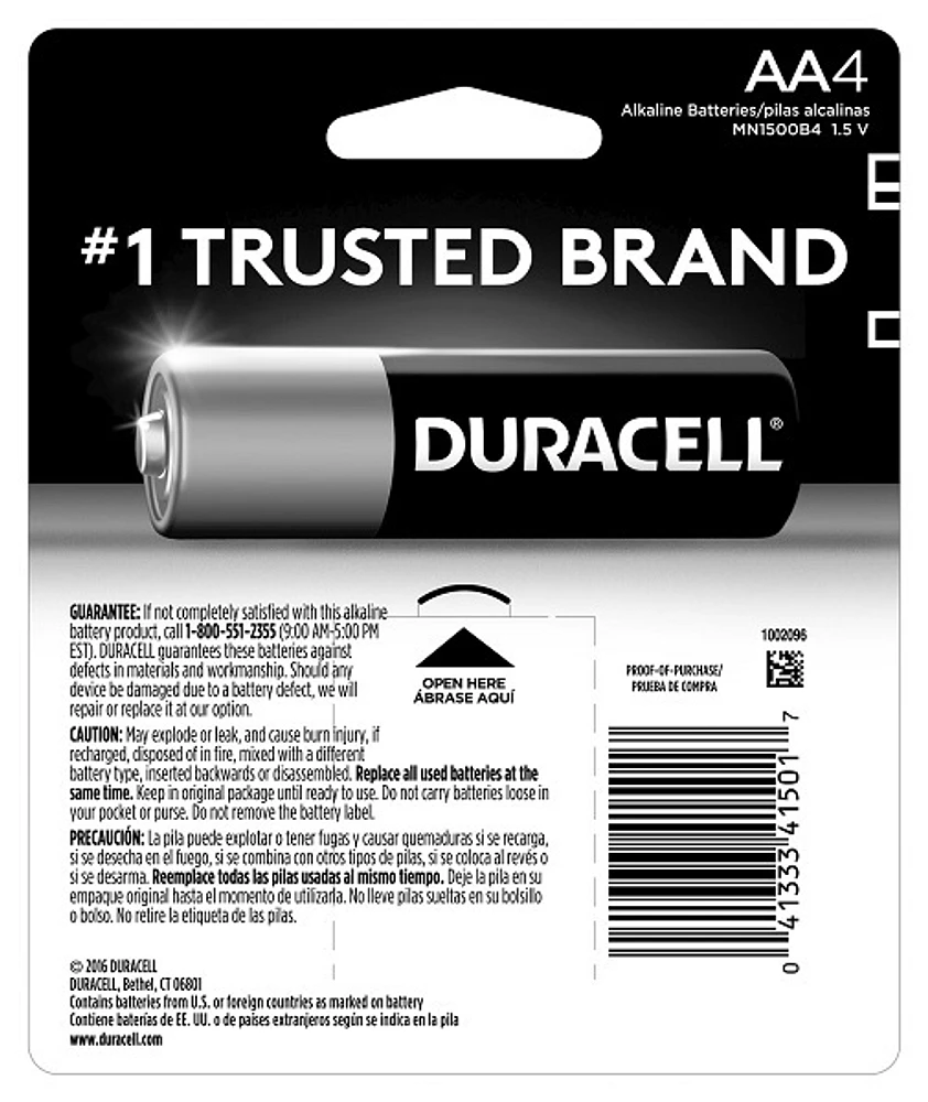 Duracell AA Batteries 4 Pack