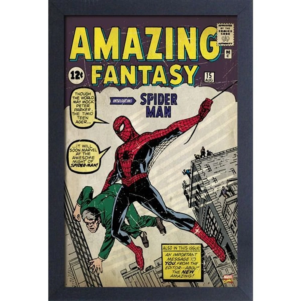 Spiderman Amazing Fantasy 15 13″ x 19″ Framed Wall Art