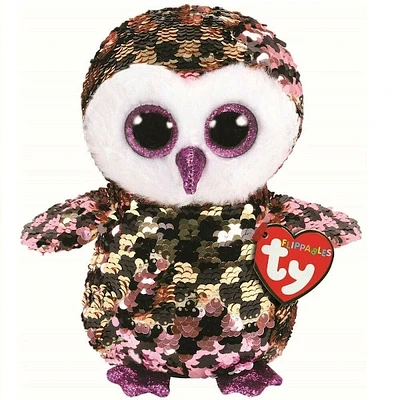 TY Flippables Sequin Plush – CHECKS the Owl Medium Size