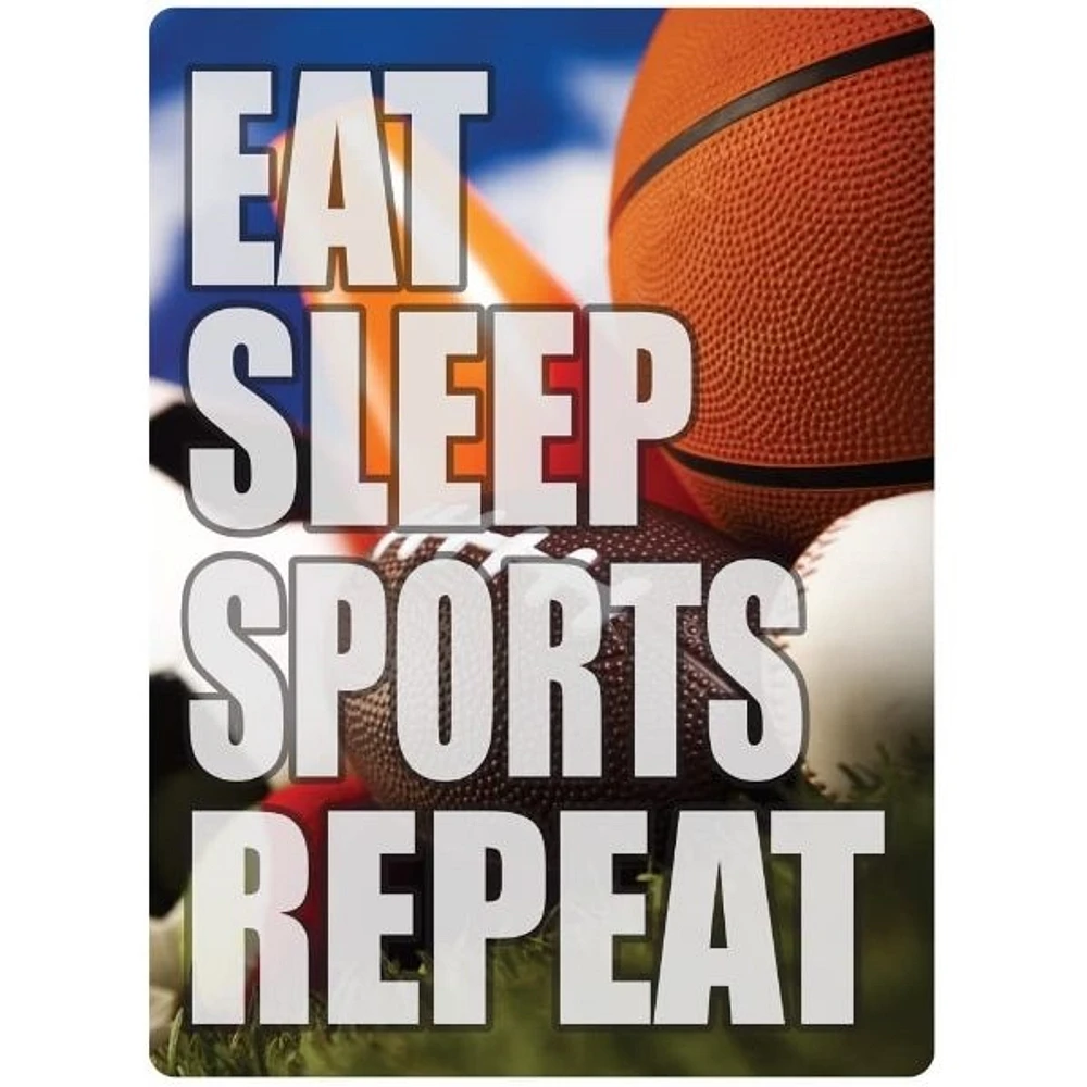 Eat Sleep Sports repeat Novelty Tin Sign Metal Sign