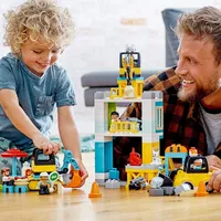 LEGO DUPLO Construction Tower Crane & Construction 10933 Creative Building Playset (123 Pieces)