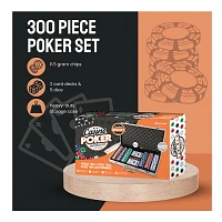 300 Piece Poker Set Casino Style Poker Chips Set with a Aluminum Finish Case