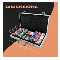 300 Piece Poker Set Casino Style Poker Chips Set with a Aluminum Finish Case