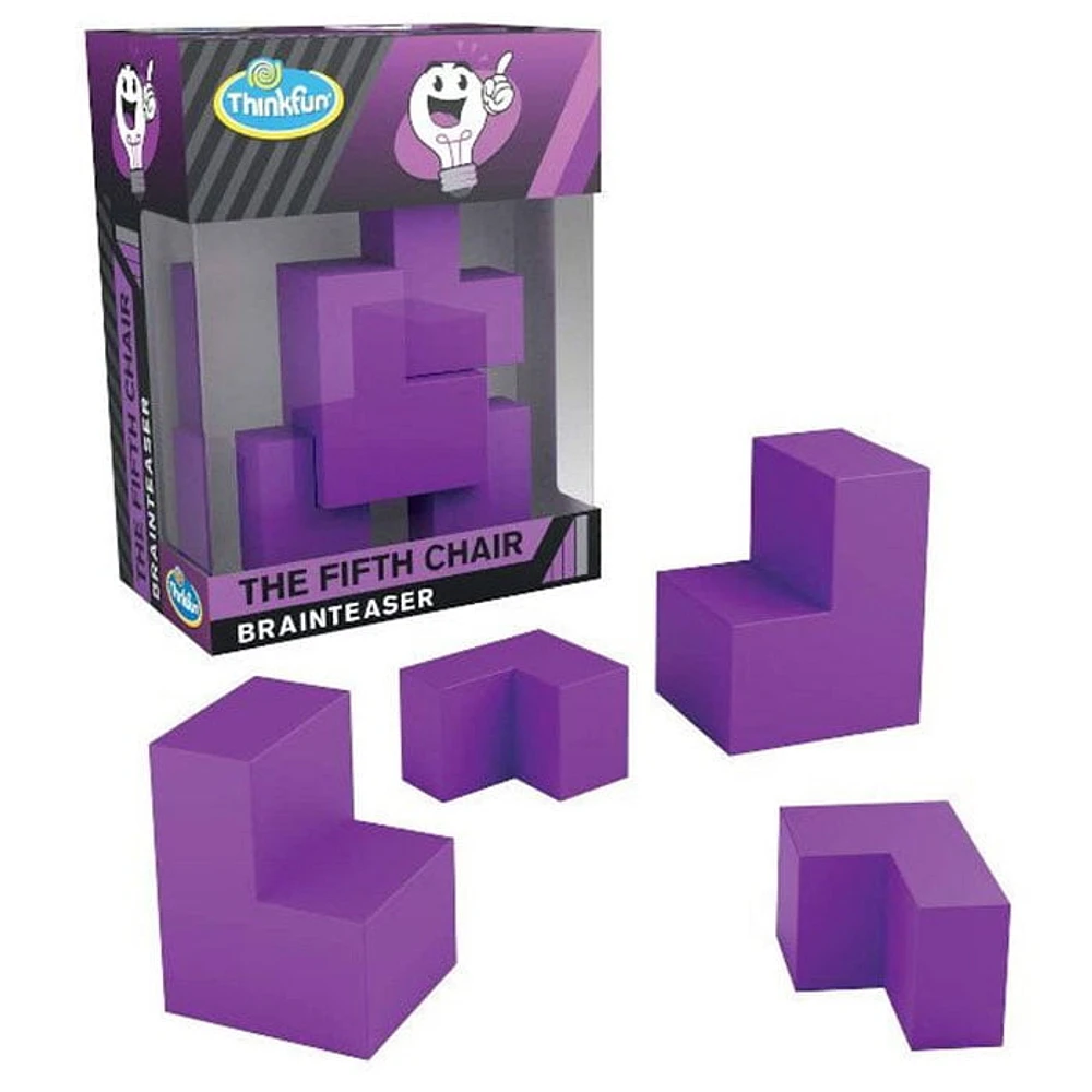 Pocket Brainteaser A-Ha! Fifth Chair Puzzle 4 Pcs