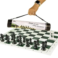 Chess Set in Tube, Portable Play-Anywhere Chess