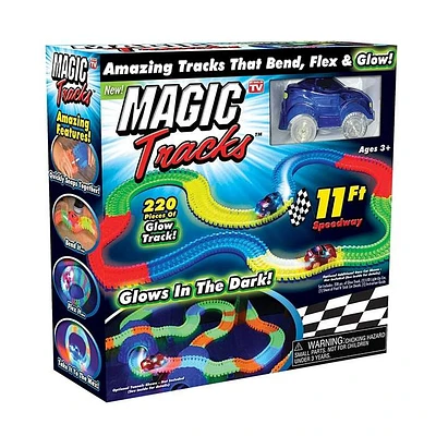 Magic Tracks 220 Piece Glow-in-the-dark Racetrack and Car Play Set