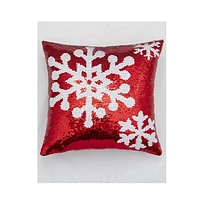 Snowflake Sequin Pillow