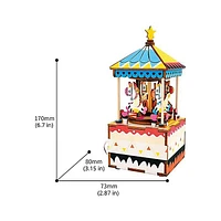 3D Wooden Puzzle Music Box Merry Go Round