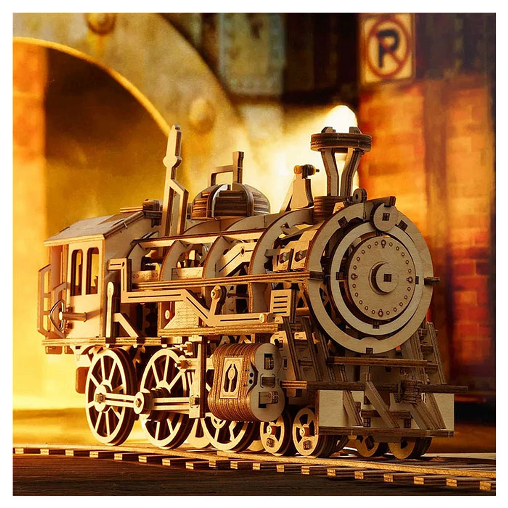 3D Wooden Puzzle – Wind Up Train Locomotive