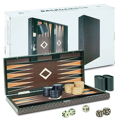 Backgammon Dark Wood 17 Inch