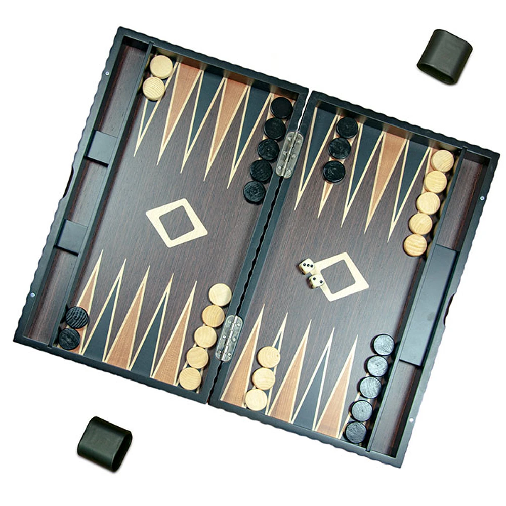 Backgammon Dark Wood 17 Inch