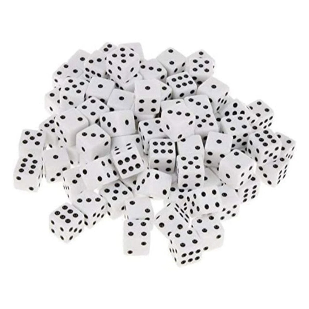 Dice D6 Black And White Set Of 10