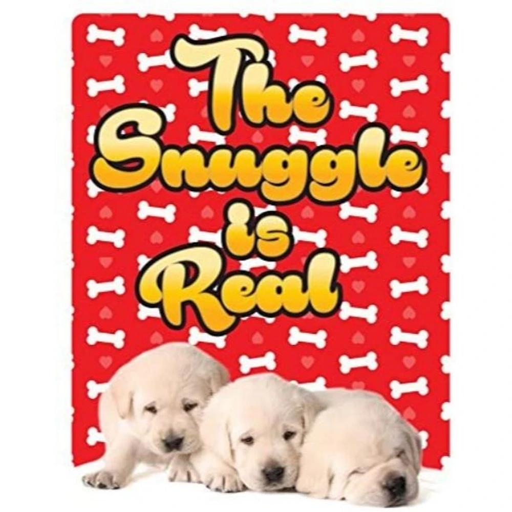 The Snuggle Is Real Puppy Dog Design Funny Novelty Tin Sign Metal Sign