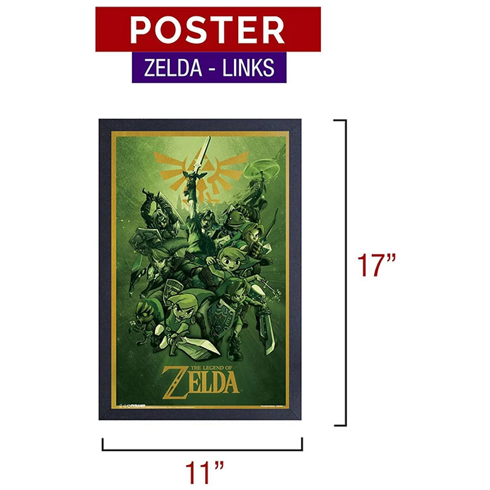 The Legend Of Zelda Links 11″ x 19″ Framed Wall Art