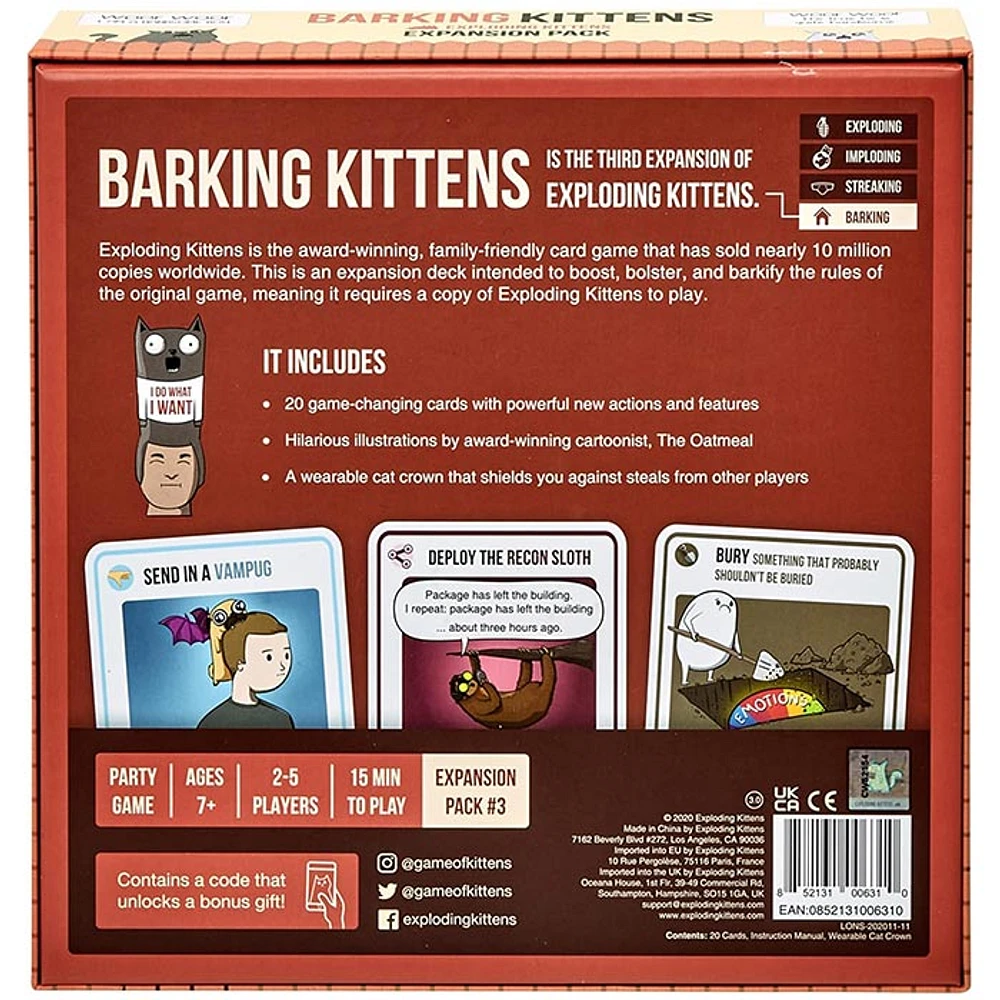 Barking Kittens Exploding Kittens Card Game