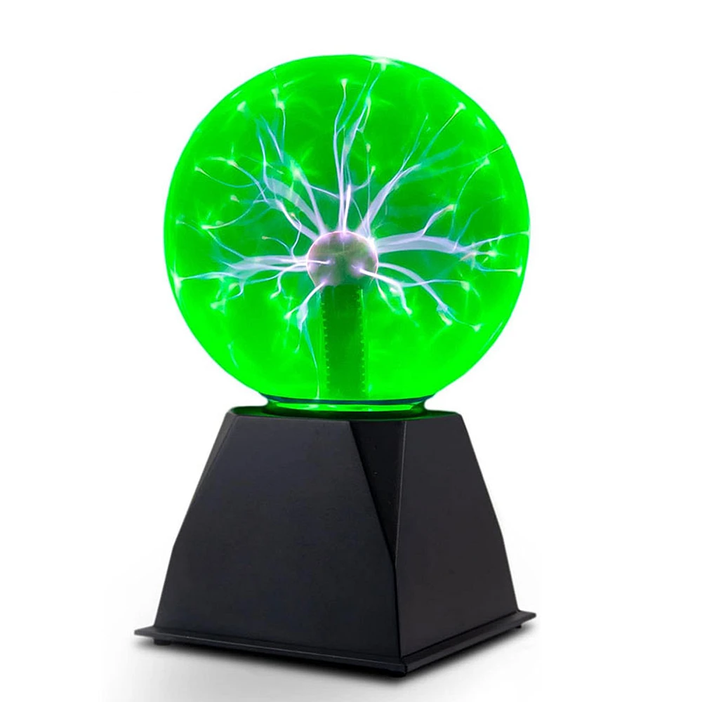 Green Plasma Ball Touch and Sound Sensitive Lamp Light 6 Inch