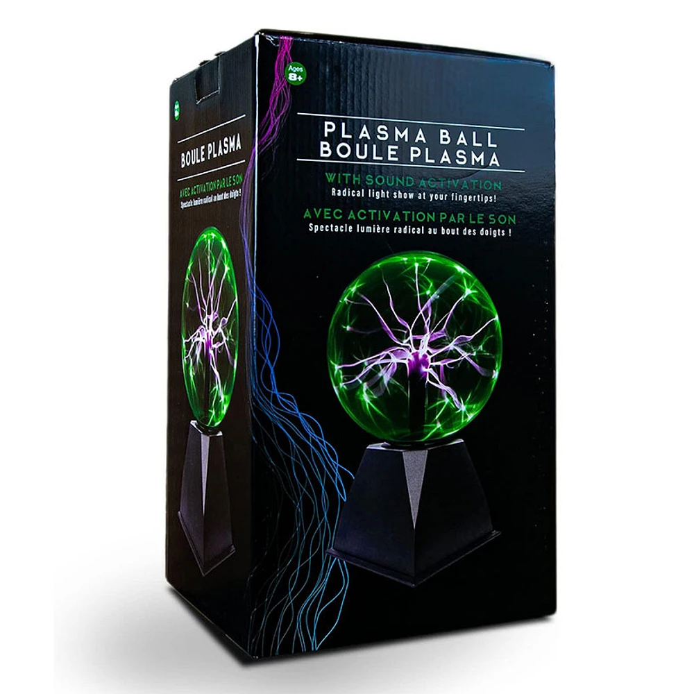 Green Plasma Ball Touch and Sound Sensitive Lamp Light 6 Inch