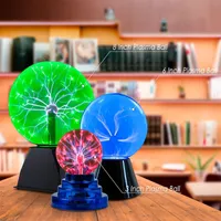 Green Plasma Ball Touch and Sound Sensitive Lamp Light 6 Inch