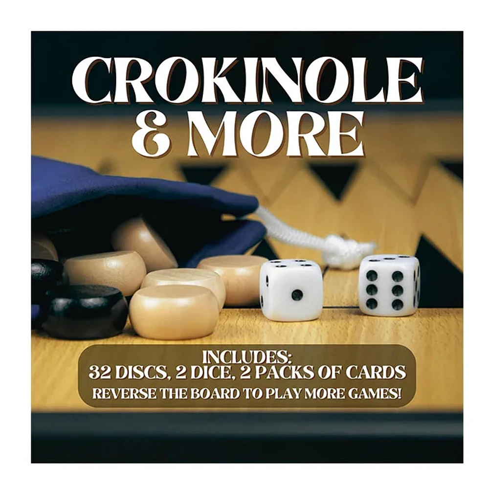 4 in 1 Wooden Crokinole Set With Playing Cards