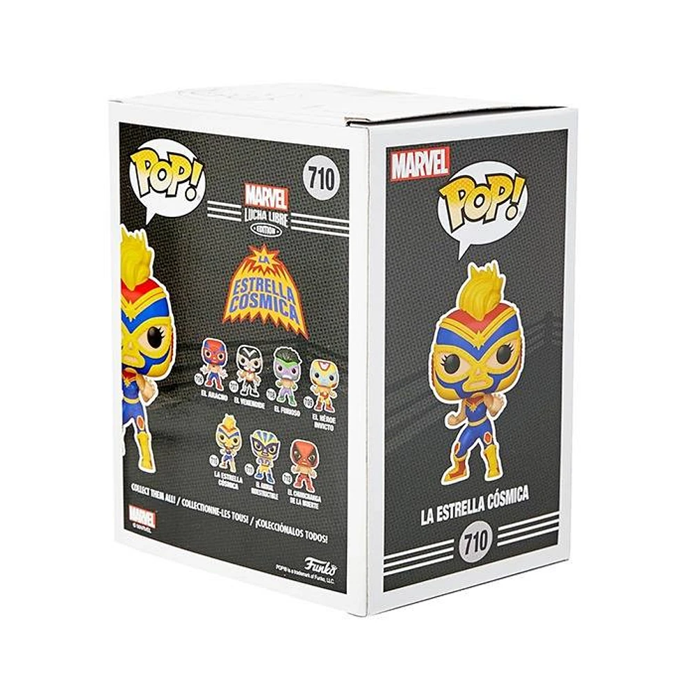 Funko Pop! Marvel, Lucha Libre – El Estrella Cósmica Luchadores Captain Marvel Vinyl Figure