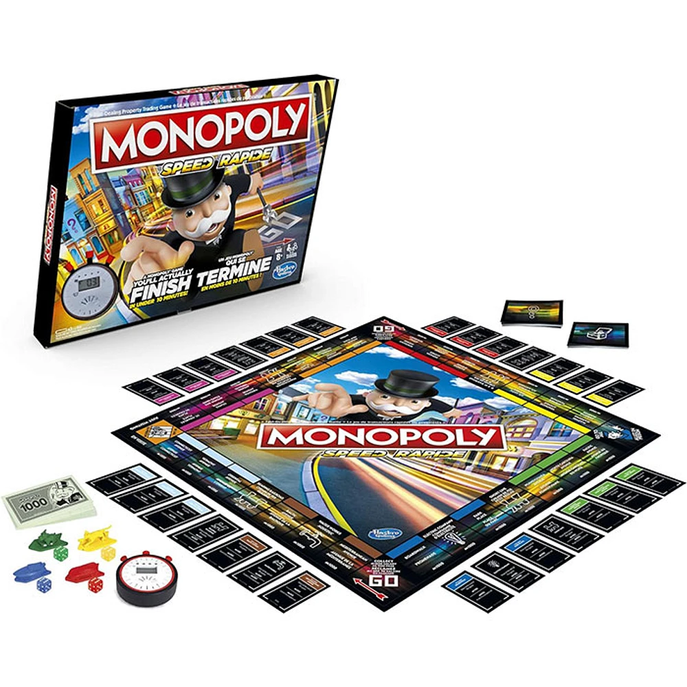 Monopoly Speed Board Game for Ages 8 and Up, Game for 2-4 Players