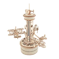 3D Wooden Puzzle – Airplane Control Tower Music Box