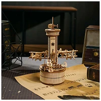 3D Wooden Puzzle – Airplane Control Tower Music Box