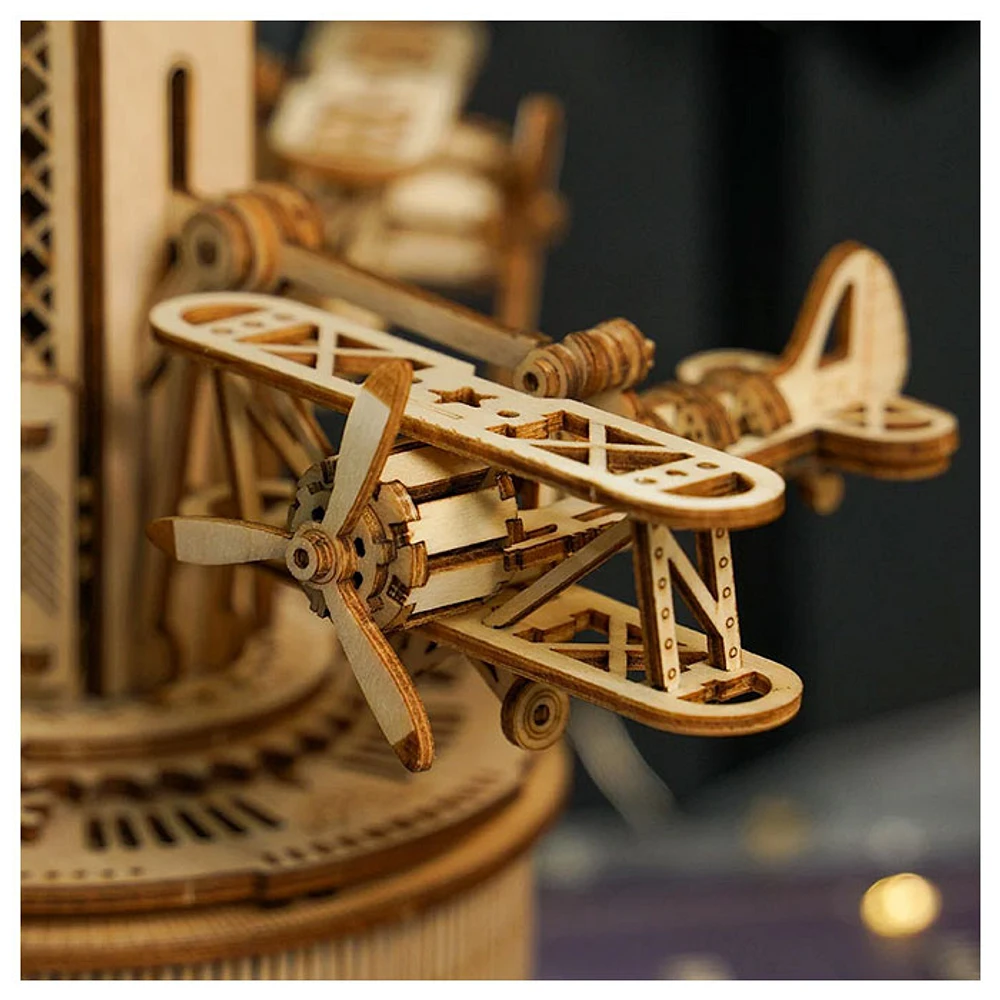 3D Wooden Puzzle – Airplane Control Tower Music Box