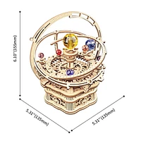 3D Wooden Puzzle Starry Night Orrery Music Box DIY Solar System Kit