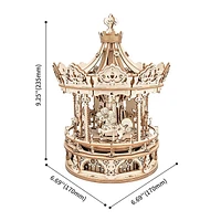 3D Wooden Puzzle – Romantic Carousel Music Box