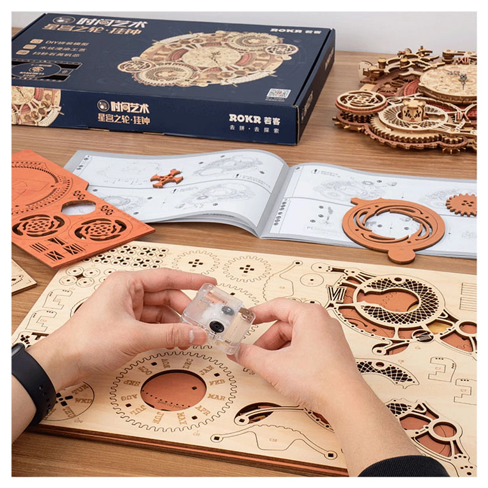 3D Wooden Puzzle Zodiac Wall Clock