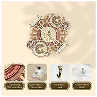 3D Wooden Puzzle Zodiac Wall Clock