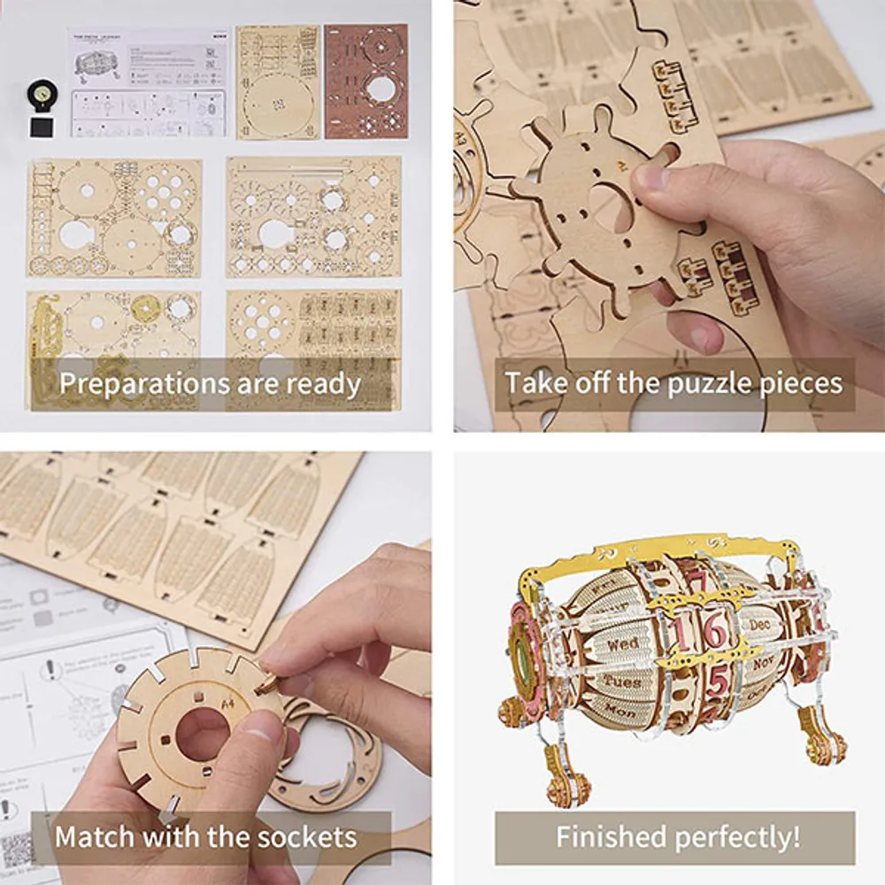 3D Wooden Puzzle – Time Engine Calendar