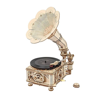 3D Wooden Puzzle – Black Gum Gramophone