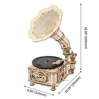 3D Wooden Puzzle – Black Gum Gramophone