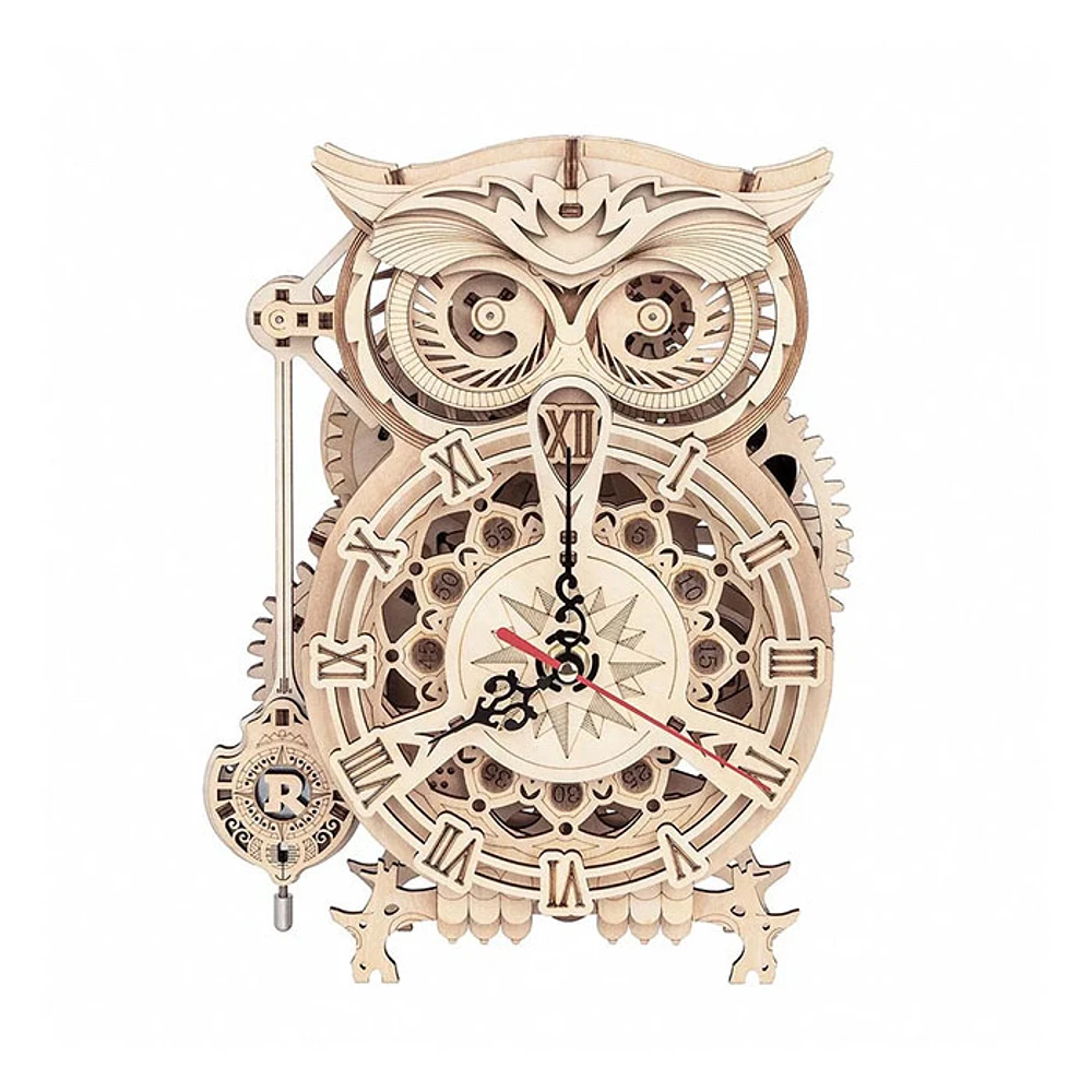 3D Wooden Puzzle Owl Clock