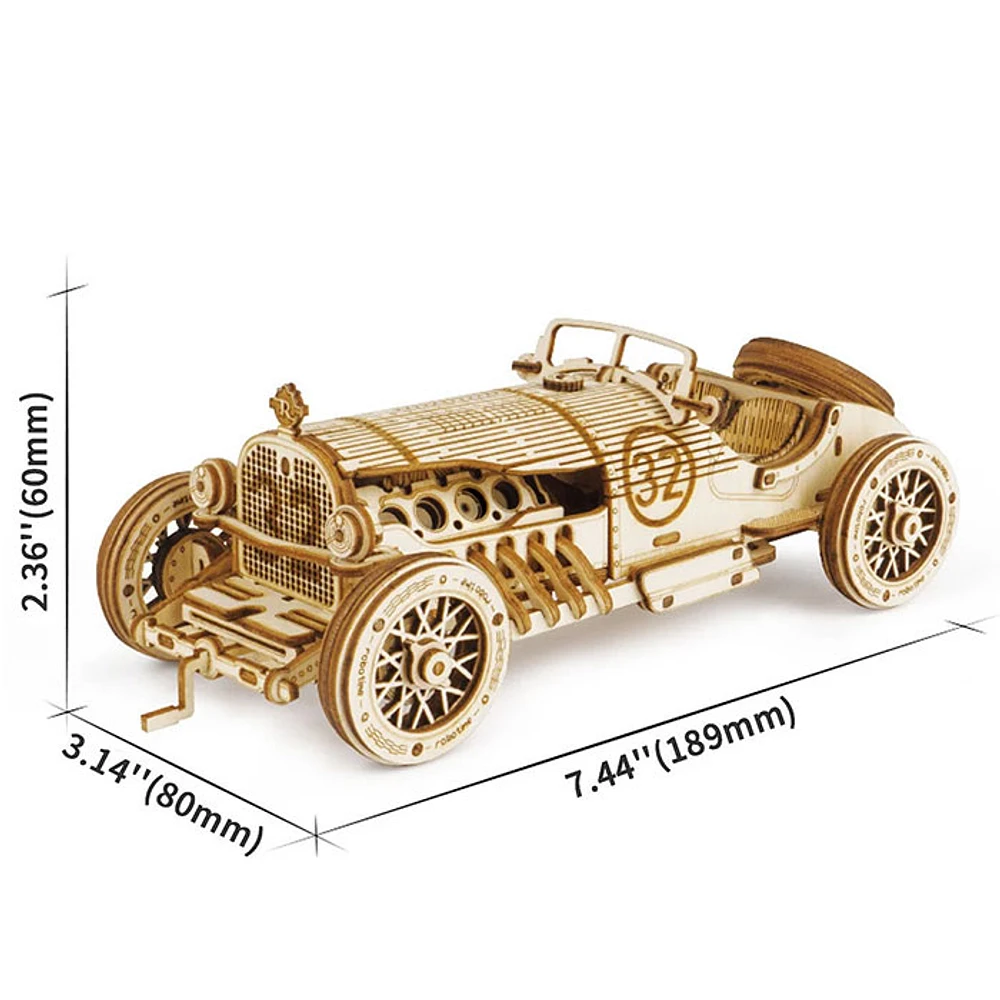 3D Wooden Puzzle – V8 Grand Prix Model Car