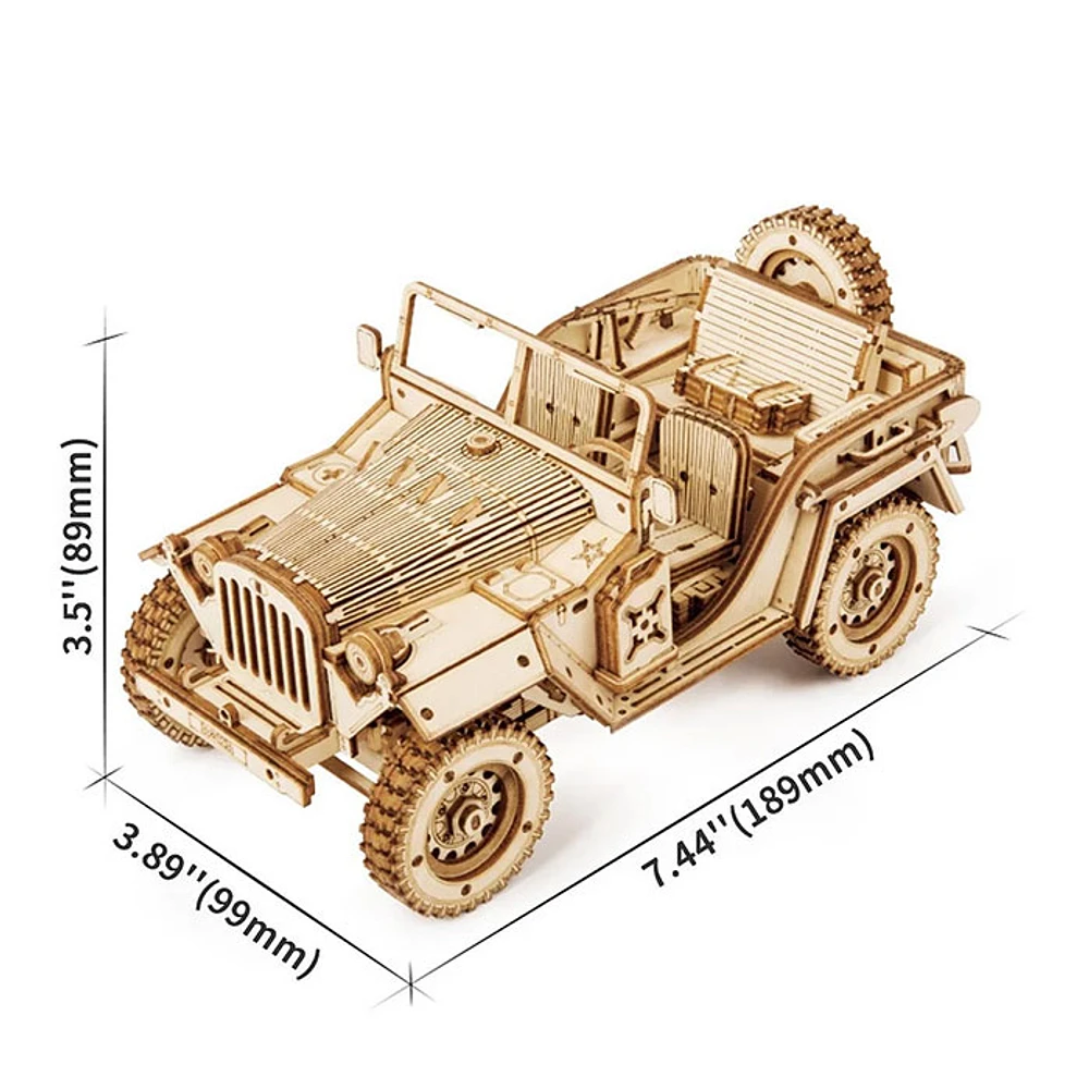 3D Wooden Puzzle – Army Jeep Model