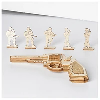 3D Wooden Puzzle Toy Gun Rubber Band Corsac M60 Model