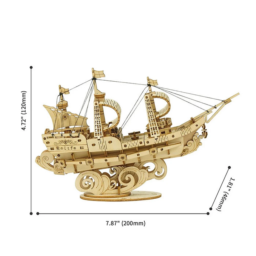 3D Wooden Puzzle Sailing Ship