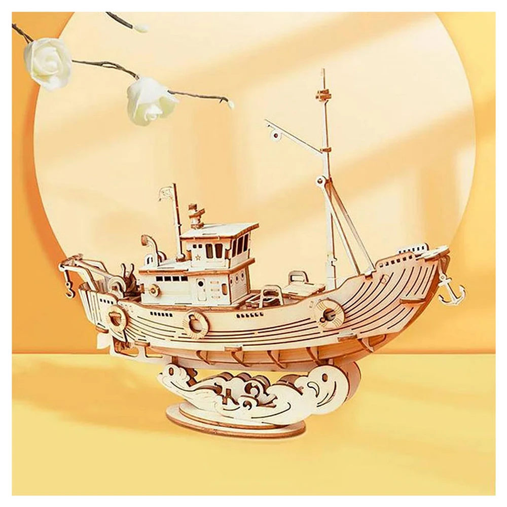 3D Wooden Puzzle Fishing Ship