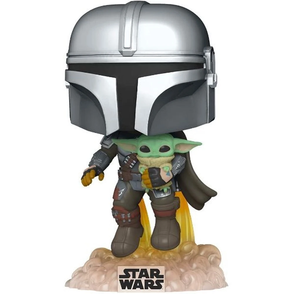 Funko Pop! Star Wars The Mandalorian Mandalorian Flying with The Child