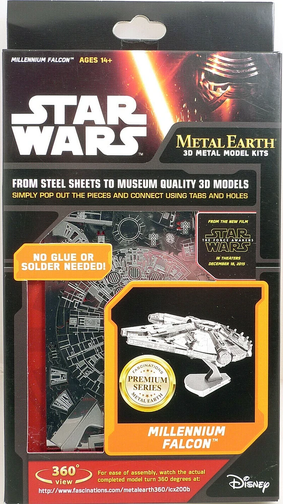 Metal Earth ICONX Star Wars Millennium Falcon Premium Series 3D Metal Model Kit