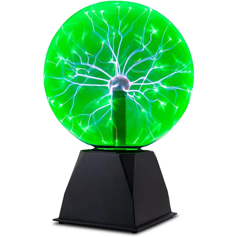 Green Plasma Ball Touch and Sound Sensitive Globe 8 Inch