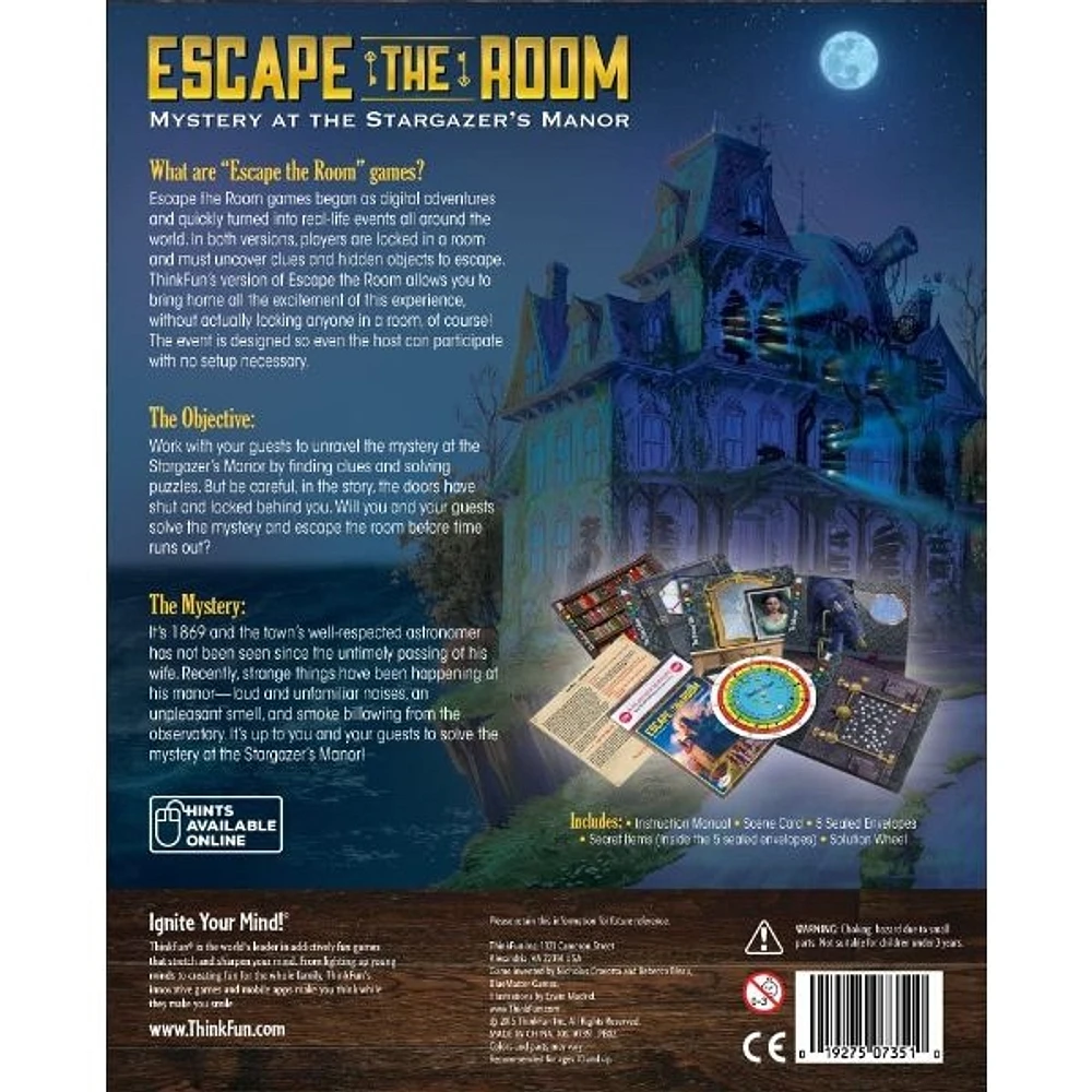 ThinkFun Escape The Room Stargazer’s Manor Board Game