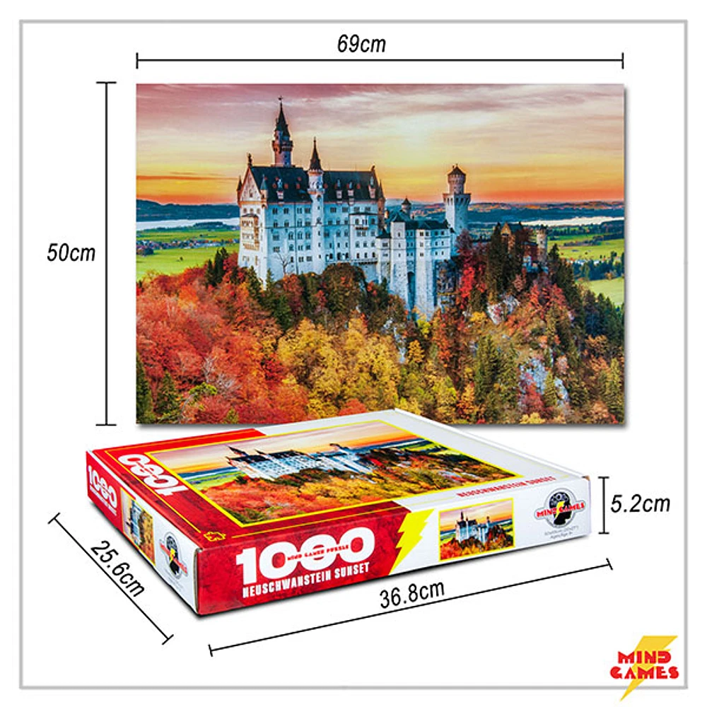 Neuschwanstein Sunset 1000 Pieces Jigsaw Puzzle