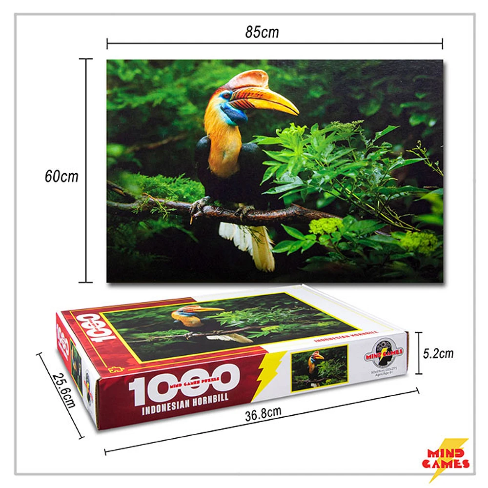 Indonesian Hornbill 1000 Pieces Jigsaw Puzzle