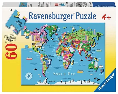 World Map Jigsaw Puzzle 60 pcs