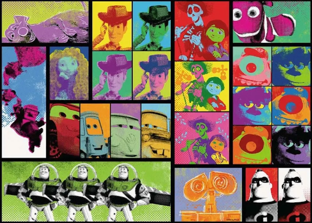 1000 pc Disney Pixar Splatter Art Puzzle - Fun Stuff Toys