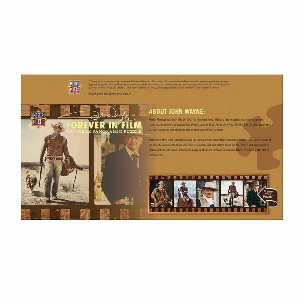 Masterpieces John Wayne Forever in Film Panoramic Jigsaw Puzzle (1000-Piece)